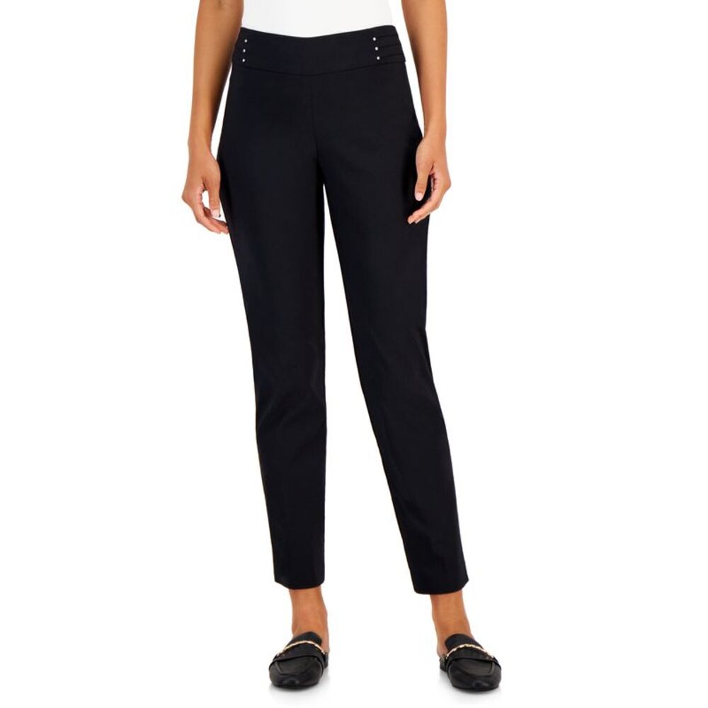 JM Collection Women's Studded Pull-On Tummy Control Pants, Regular and Short